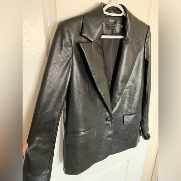 Alice + Olivia Vegan Leather Coat - Picture 3 of 7